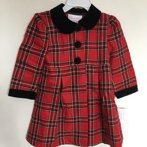 Bonnie Jean baby girl plaid coat dress set